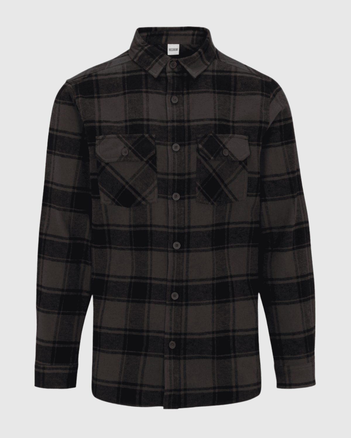Meadow Flannel Shirt Charcoal Mix flat front product view