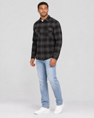Meadow Flannel Shirt Charcoal Mix angled front view