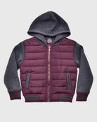 Boy's camden zip up hoodie in Burgundy Charcoal