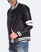  Mens jaxtyn unlined PU jacket in Black