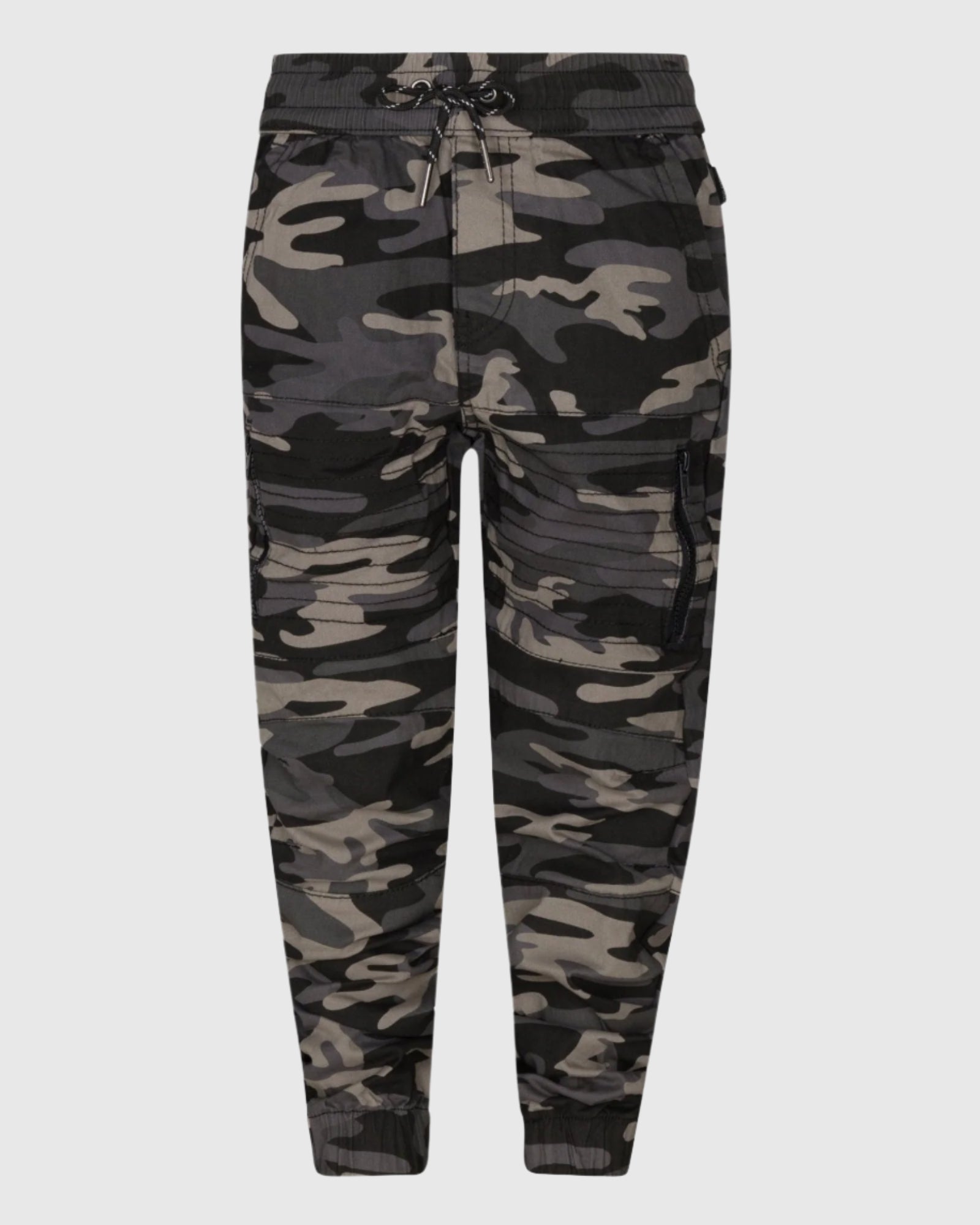 Boys's moto zipper jogger in black camo