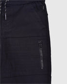 Boys's moto zipper jogger in Black side-entry zippered pocket 