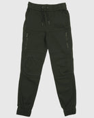 Boys's moto zipper jogger in olive 