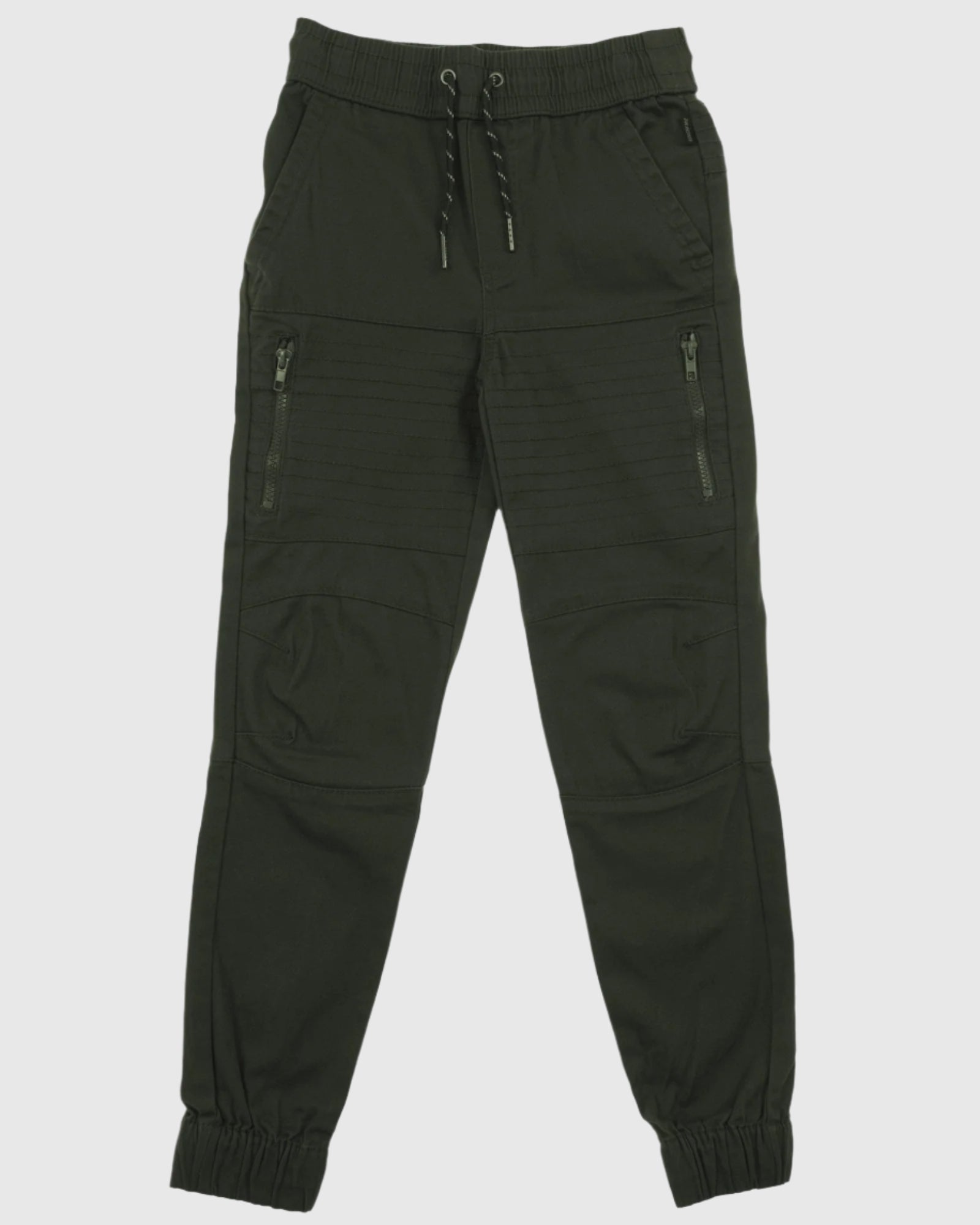 Boys's moto zipper jogger in olive 