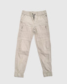 Boys's moto zipper jogger in Tan