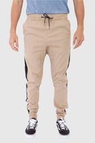 Mens Elan twill joggers in Khaki