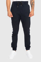 Mens Elan twill joggers in Navy White