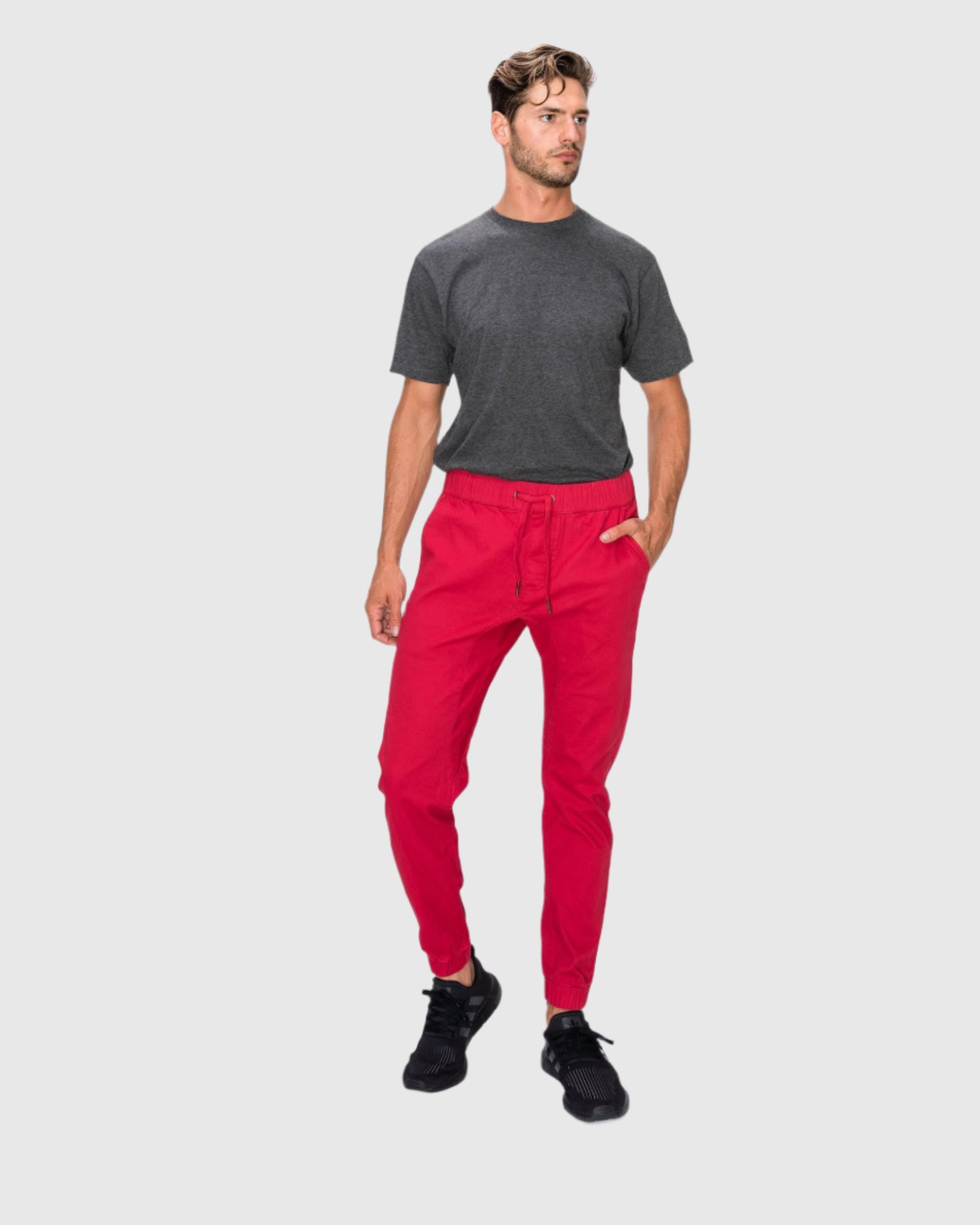 MEN'S CLAYTON TWILL STRETCH JOGGERS front view