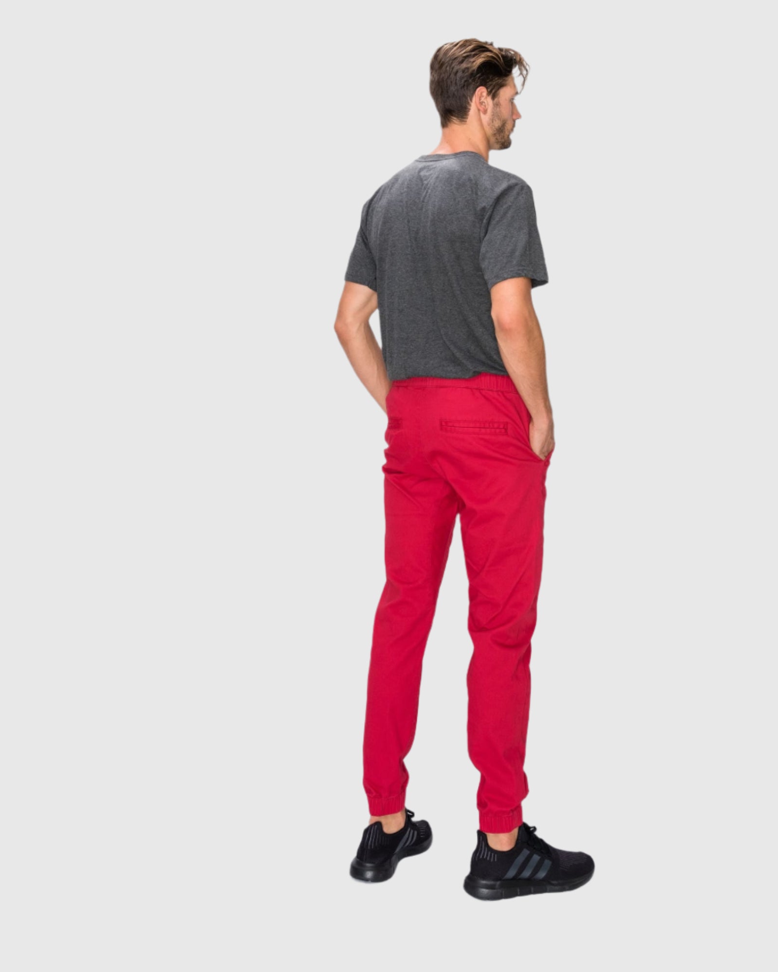 MEN'S CLAYTON TWILL STRETCH JOGGERS back view