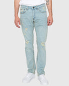Mens cayenne rip n repair slim stretch jeans in Skylar